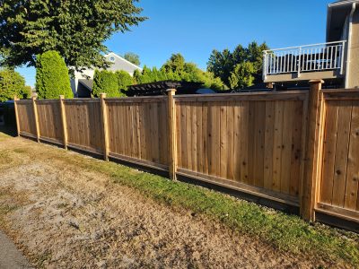 Cedar fence installation