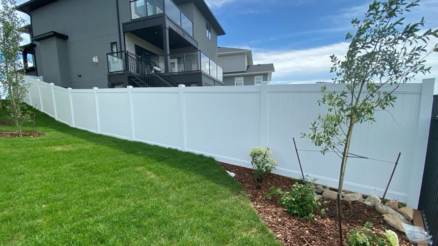 Vinyl fence installation
